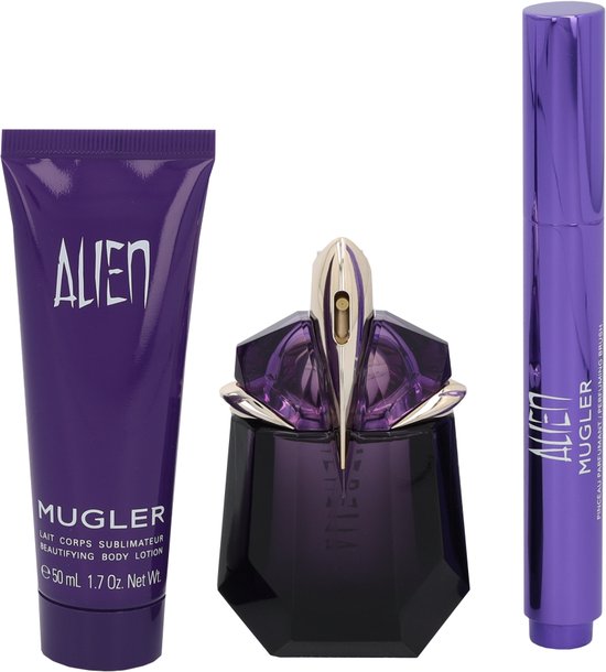 Thierry Mugler Alien Giftset - 30 ml refillable eau de parfum spray + 7 ml eau de parfum + 50 ml bodylotion - cadeauset voor dames - Thierry Mugler