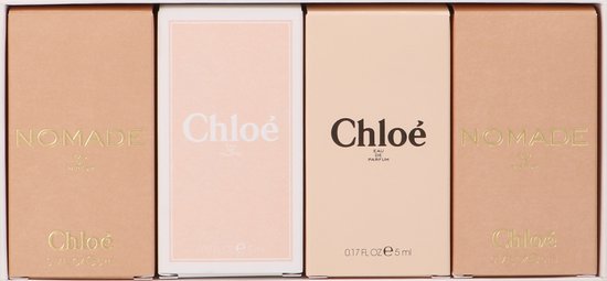 Chloe miniatuur geuren - 2 x Chloe Nomade Eau de Parfum 2 ml + Chloe Eau de Toilette 5 ml + Chloe Eau de Parfum 5 ml - Damesparfum - Chloe