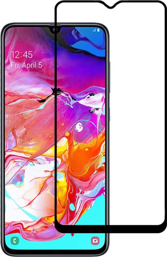 Foto: Smartphonica samsung galaxy a70 full cover tempered glass screenprotector van gehard glas met afgeronde hoeken geschikt voor samsung galaxy a70