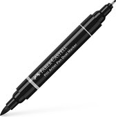 Faber-Castell tekenstift - Pitt Artist Pen - duo marker - 199 zwart - FC-162199