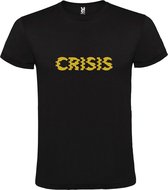 Zwart T-Shirt met “ Crisis “ tekst Goud Size XXL