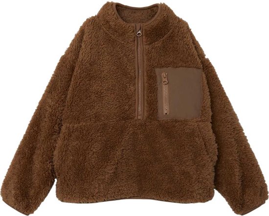 Name it sweater meisjes - bruin - NKFosoft - maat 122/128