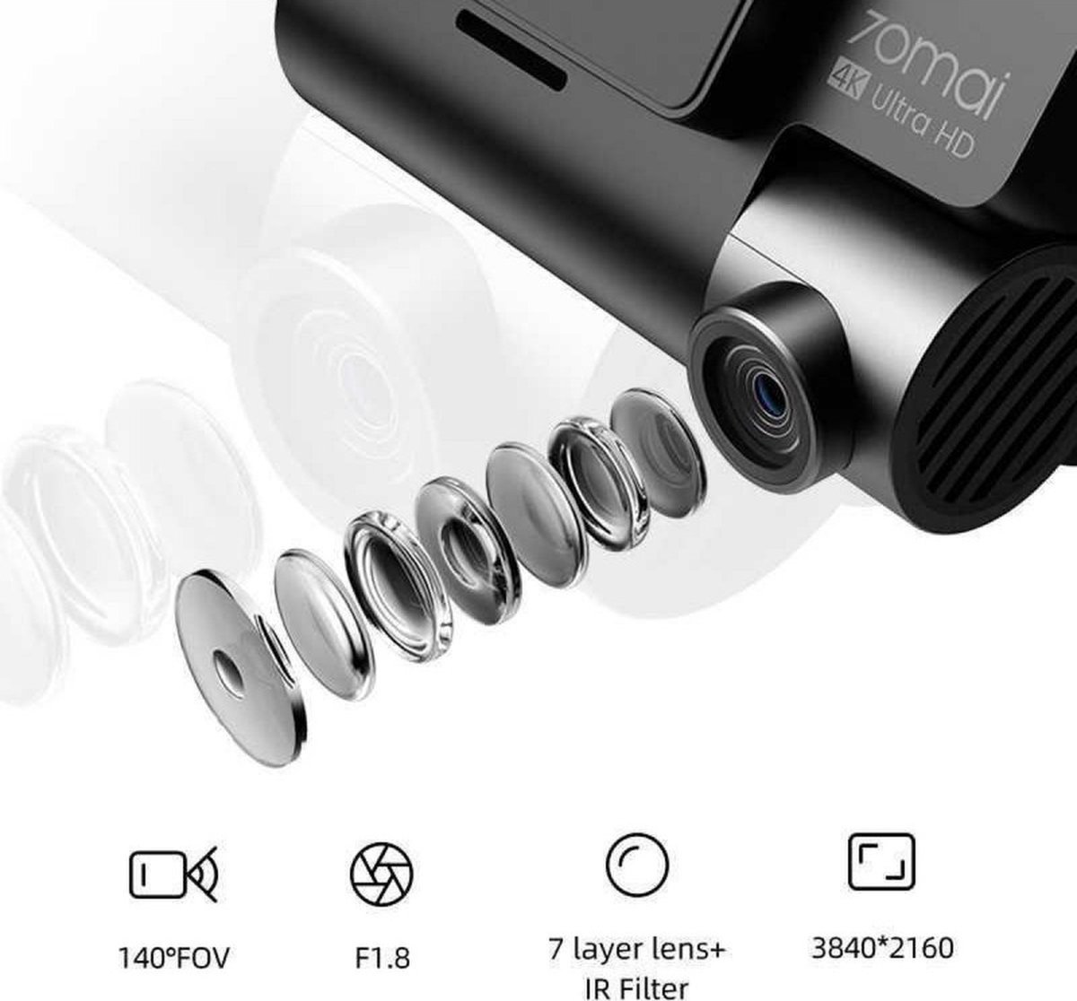 70Mai A800S 4K Dashcam - 3840x2160 met ADAS thumbnail 5