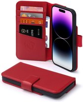 iPhone 14 Pro Max Hoesje - Luxe MobyDefend Wallet Bookcase - Rood - GSM Hoesje - Telefoonhoesje Geschikt Voor iPhone 14 Pro Max