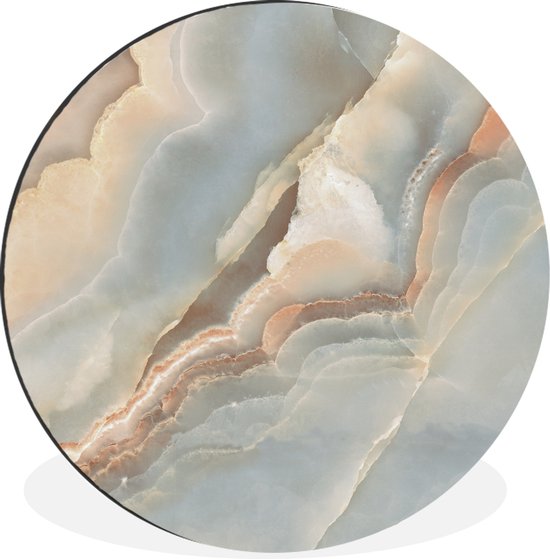 WallCircle - Wandcirkel - Muurcirkel - Close-up van marmer uit de natuur - Aluminium - Dibond - ⌀ 60 cm - Binnen en Buiten