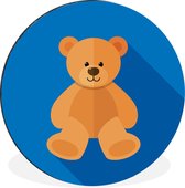 WallCircle - Wall Circle - Wall Circle - Illustration pour enfants d'un ours en peluche - Aluminium - Dibond - 120x120 cm - Intérieur et extérieur XXL