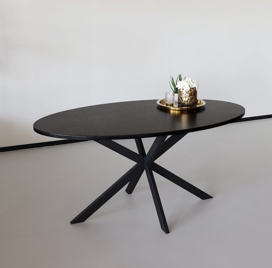 Table à manger ovale 210cm Rato table à manger ovale noire