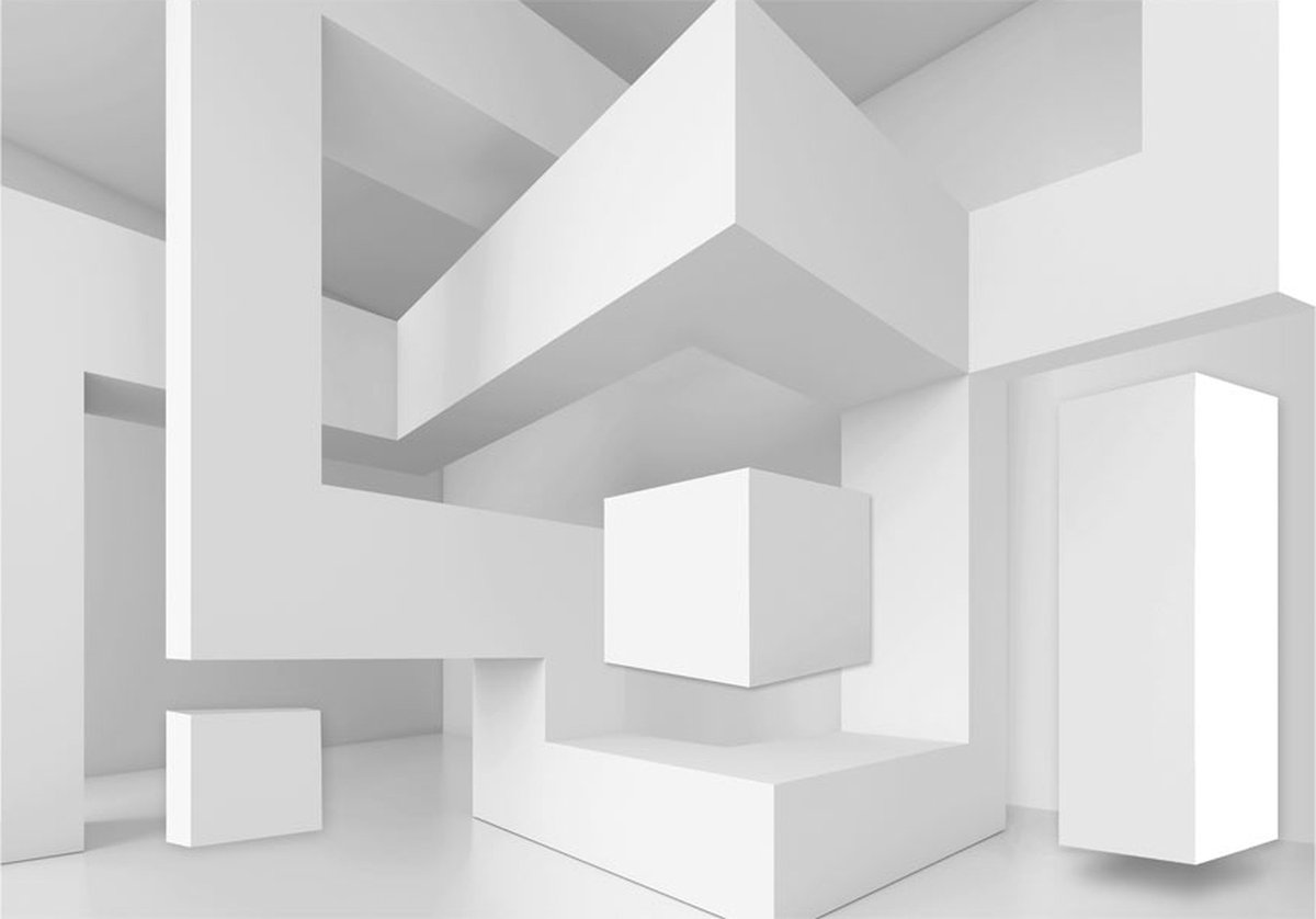 Fotobehang - White geometry.