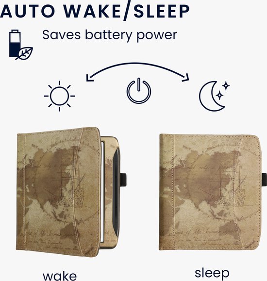 kwmobile flip cover voor Pocketbook Era Hoes met handgreep en voorvak voor ereader...