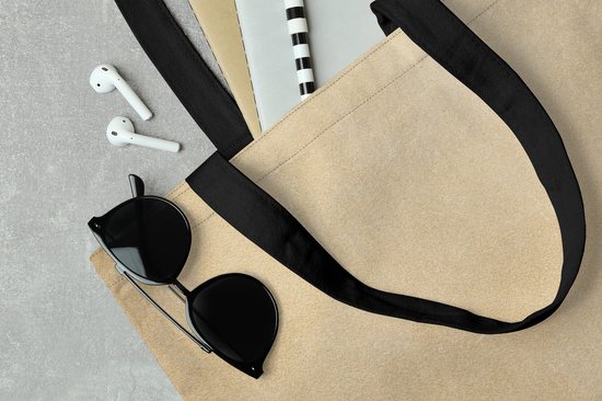 MuchoWow® Sac à bandoulière - Sac de plage - Shopper Structure en cuir de couleur claire - 45x45 cm - Sac en coton