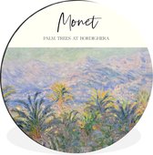 Wandcirkel Oude Meesters - Muurcirkel - Aluminium - ⌀ 30 - Schilderij - Palm trees at Bordighera - Monet"