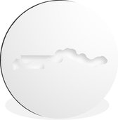 WallCircle - Wandcirkel - Muurcirkel - Witte illustratie van Gambia - Aluminium - Dibond - ⌀ 140 cm - Binnen en Buiten