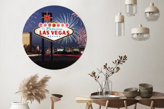 Panneau de bienvenue Las Vegas - United States Wall Circle aluminium