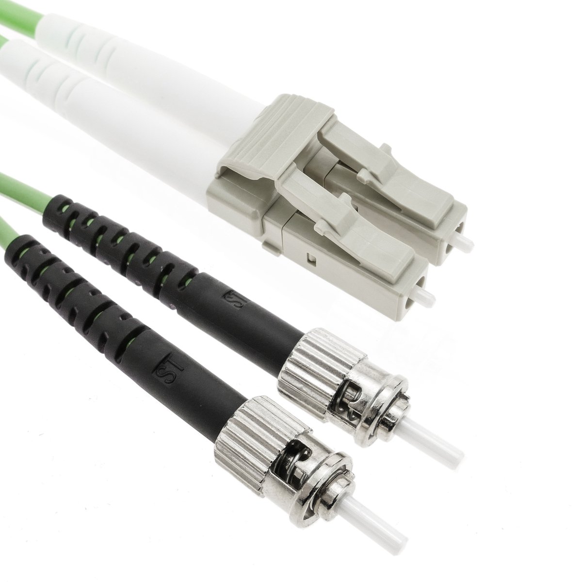BeMatik - Glasvezelkabel OM5 multimode duplex 50 µm / 125 µm LC / PC naar ST / PC 100 Gb van 3 m