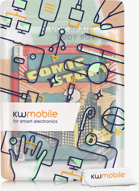 kwmobile cover for Kobo Clara 2E - Etui pour liseuse en noir / beige -  Fille avec un