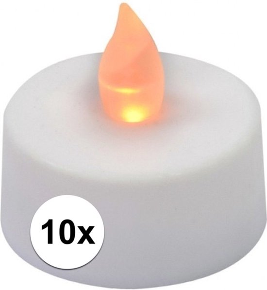 LED theelichtjes - 10x stuks - kunststof waxinelichtjes | bol.com