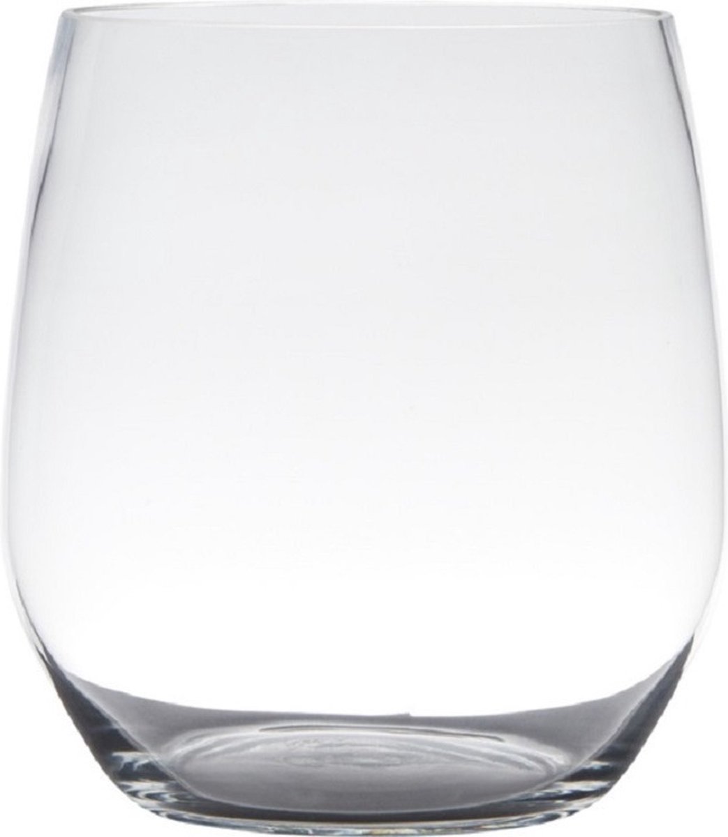 Hakbijl Glass Vaas Tony - transparant - 19 x 15 cm - glas - home-basics - bloemen vazen
