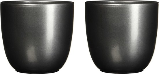 Mica Decorations Bloempot - antraciet grijs - keramiek - 10 x 9 cm - plantenpotten