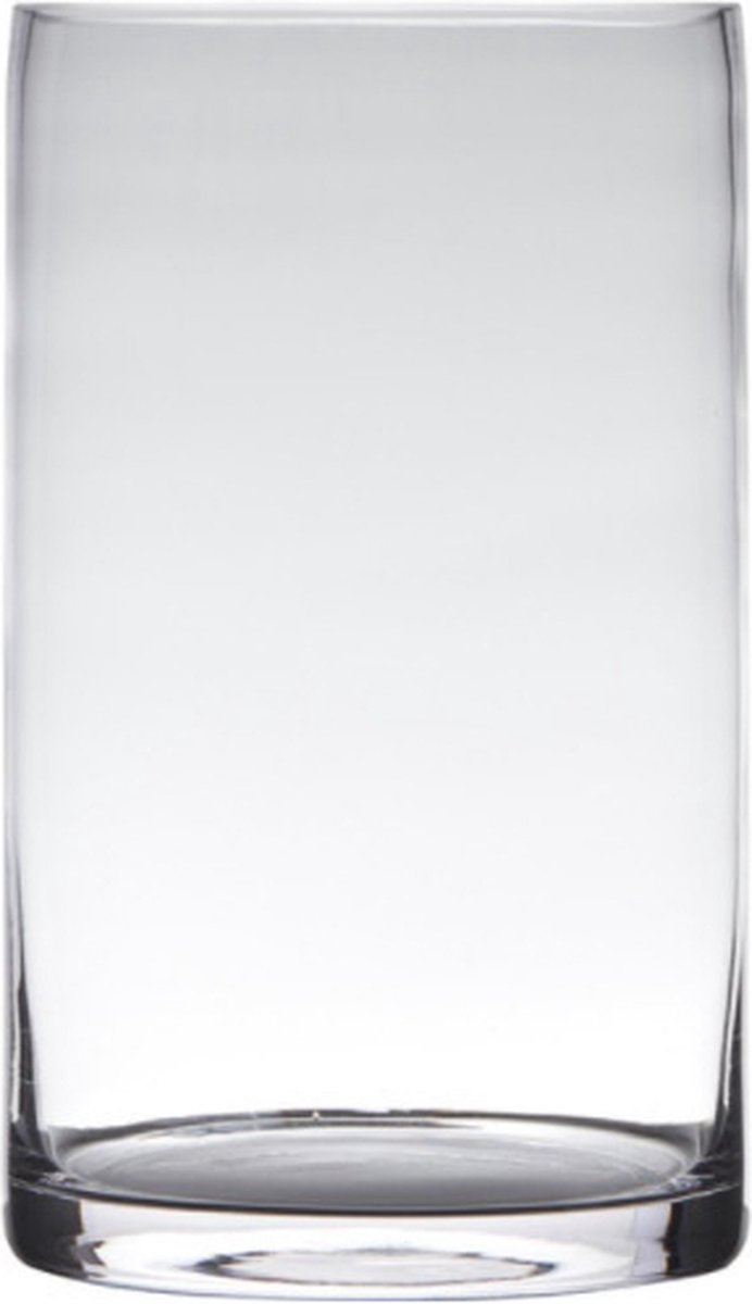 Hakbijl Glass Vaas - transparant - 15 x 40 cm - glas - cilinder vorm - vazen - bloemenvaas