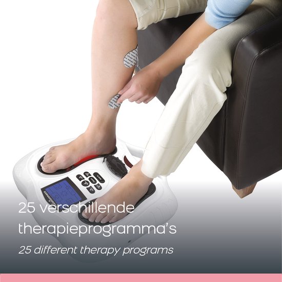 BioEnergiser Circulation Maxx Leg Revitaliser Bloedcirculatieapparaat - Voetmassage Spiersimulatie - Verbeter de bloedsomloop in benen en voeten - Ems/Tens apparaat leg trainer, spierstimulatie, incl. gel pads voor massage schouders en rug