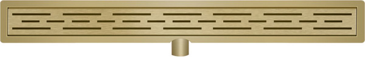 Diamond Line - Douchegoot 80cm - Flens met Uitneembaar Sifon + Uitneembaar Haarfilter - Geborsteld Goud