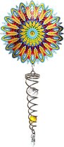 Spin Art Windspinner Mandala Flower Artist Crystal Tail, ACTMFL0800, totale lengte 60cm