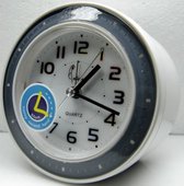 Cetronic T1004S W05 - Wekker - Analoog - Stil uurwerk - Led - Snooze - Wit - Grijs