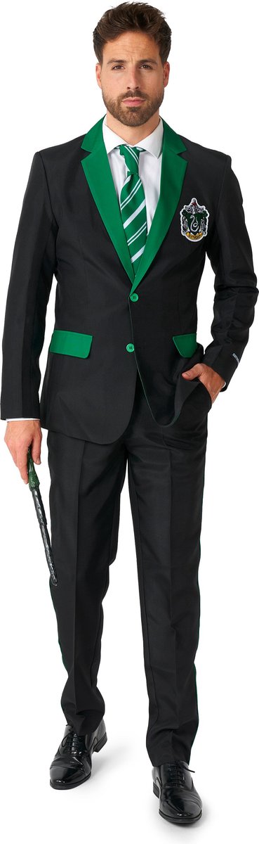 Suitmeister Zwadderich Kostuum - Heren Pak - Halloween Kostuum - Harry Potter - Verkleedkleding - Zwart & Groen - Maat S