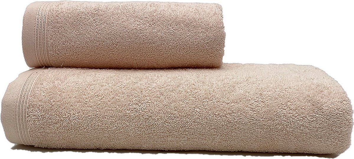 Dekjebed – Handdoeken Set -100% Katoen - Snel Droog, Zeer Absorberende Handdoeken voor de Badkamer - 1 Badhanddoeken, 1 Handdoeken - Powder Hotel Handdoek Katoen