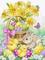 Leti Stitch Easter Rabbit and Chicks borduren (pakket) L8033