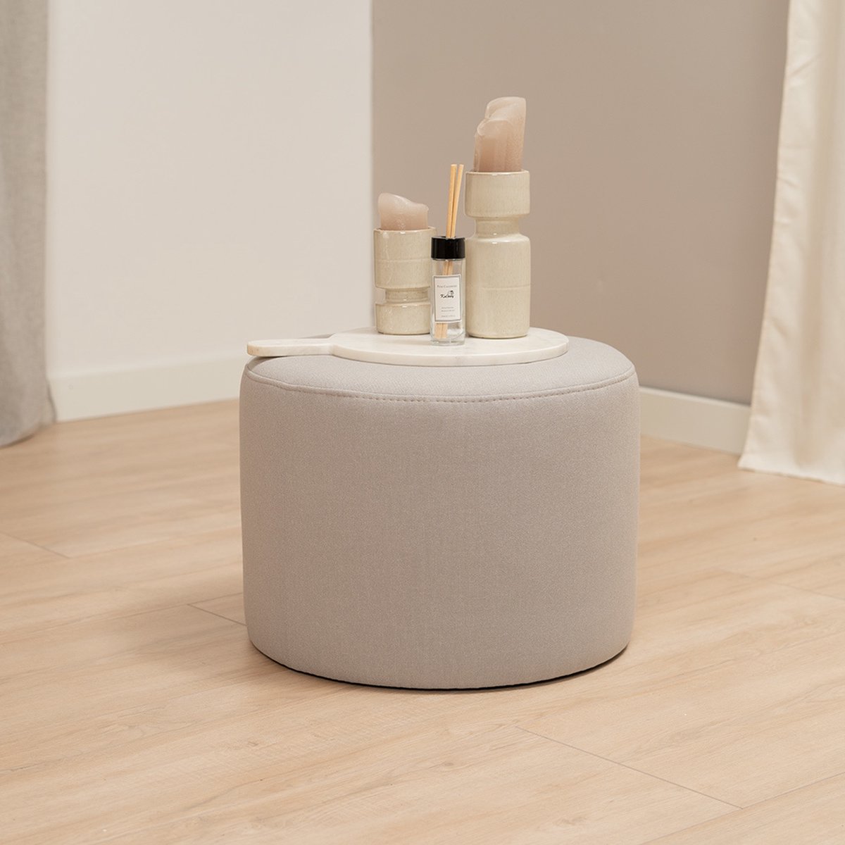Bronx71® Poef Scandinavisch Hilda grijs