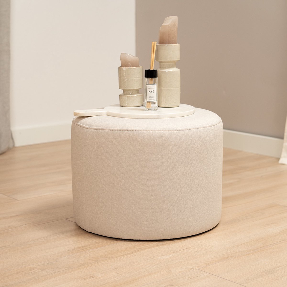 Bronx71 Poef Scandinavisch Hilda off white Wit
