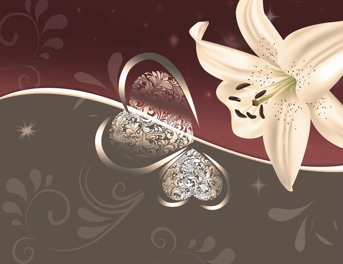 Fotobehang - Cream lily.