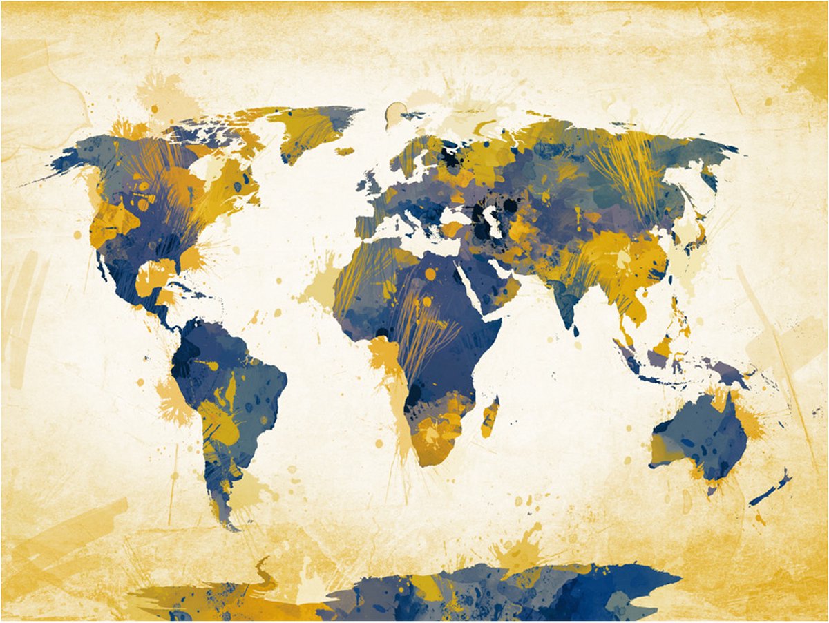 Fotobehang - Map of the World - Sun and sky.