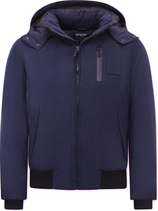 Winterjas Heren - Jassen Heren - Heren Jas Winter - Heren Winterjassen Volwassen - 7006 - Blauwe Jas