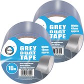 DID - duct tape - reparatietape - 2 stuks - grijs - 10 meter x 48 mm