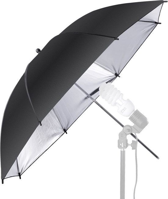 Neewer® - Professionele 33"/84cm Zwart/Zilver Reflector - Paraplu voor Fotografie Studio Light Flash