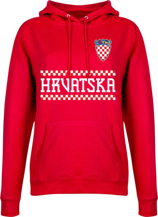 Kroatië Team Hoodie - Rood - Dames