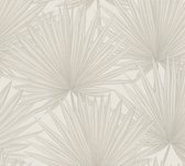 PALMBLADEREN BEHANG | Botanisch - beige crème zilver - A.S. Création Antigua