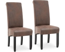 Fromm & Starck - Eetkamerstoel - Gestoffeerd - set van 2 - tot 180 kg - zitting 44,5 x 44 cm - bruin