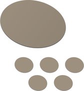KitchenYeah - Rond - Onderleggers - Beige - Effen - Interieur - Onderzetters voor glazen - Onderzetter - 10x10 cm - Woonkamer accessoires - Keuken - 6 stuks