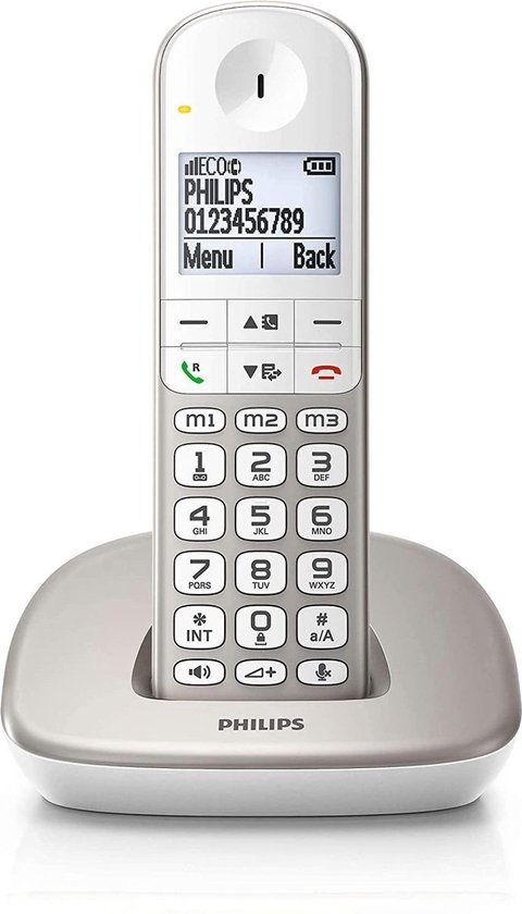 Philips XL4901S - DECT-telefoon - Draadloze Senioren Telefoon met 1 Handset - Grote Toetsen, Volumeboost en Gehoorapparaat Compatibiliteit - Wit