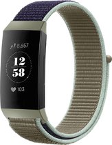 Bracelet de montre connectée en nylon - Convient au bracelet en nylon Fitbit Charge 4 - kaki - Strap-it Watchband / Wristband / Bracelet