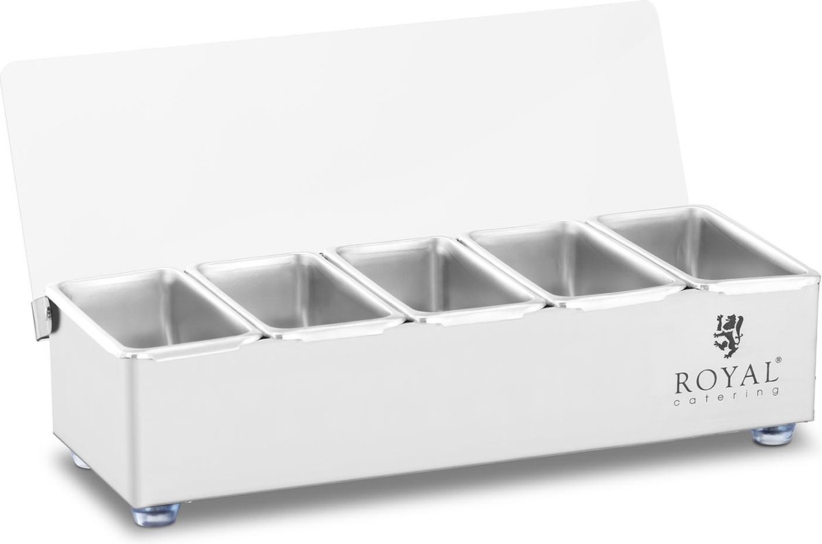 Goedkoopste Royal Catering - Kruiderijhouder - RVS - 5 x 0,4 L