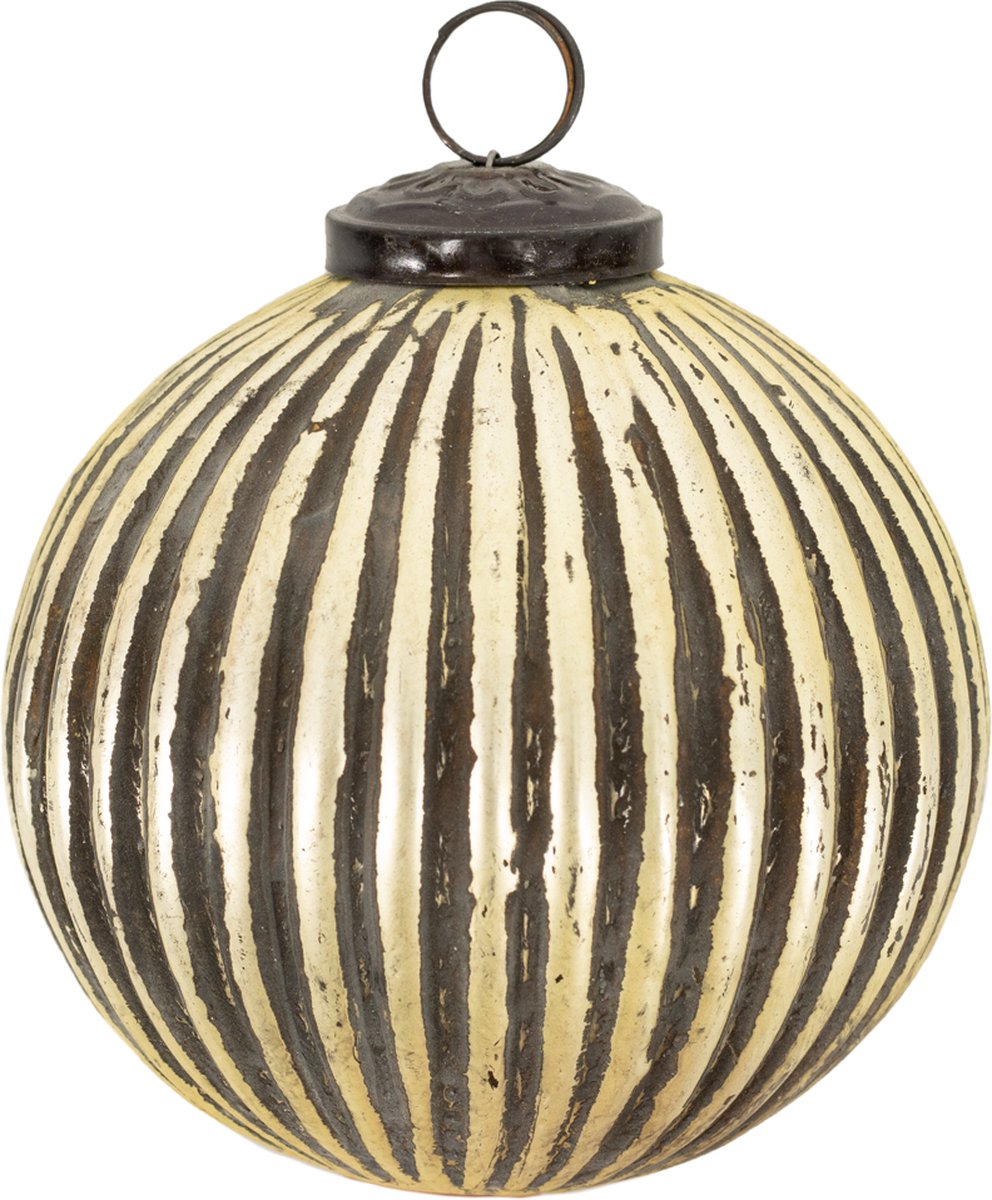 Glazen kerstbal antique gold - kerstornament - kerstversiering goud - glazen kerstdecoratie