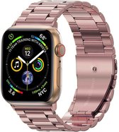 Bandje Geschikt voor Apple Watch 1-8 / SE (42/44/45 mm) Bandje Metaal Horloge Band Schakels - Band Geschikt voor Apple Watch (42/44/45 mm) Bandje Shakels Metaal - Rose Goud
