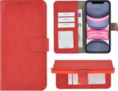 Pearlycase Hoes Wallet Book Case Rood Geschikt voor Apple iPhone 11