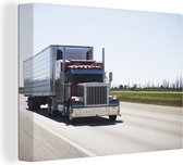 Semi-camion sur l'autoroute Toile 40x30 cm - petit - Tirage photo sur toile (Décoration murale salon / chambre)
