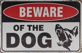 Wandbord – Beware of the dog - Waakhond - Retro - Wanddecoratie – Reclame bord – Restaurant – Kroeg - Bar – Cafe - Horeca – Metal Sign – 20x30cm