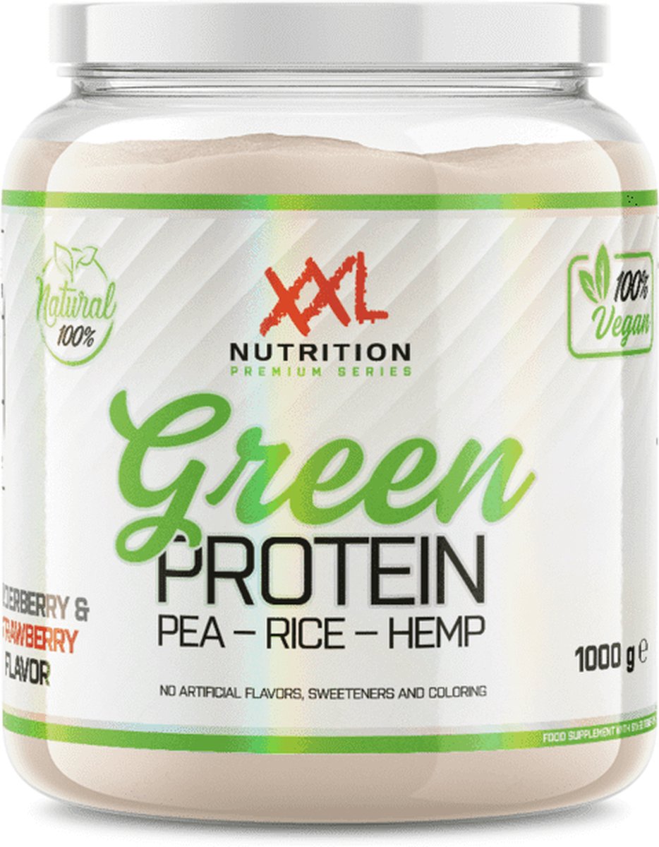 XXL Nutrition - Green Protein - Vegan Protein, Vegan Eiwitpoeder - Chocolade - 1000 Gram